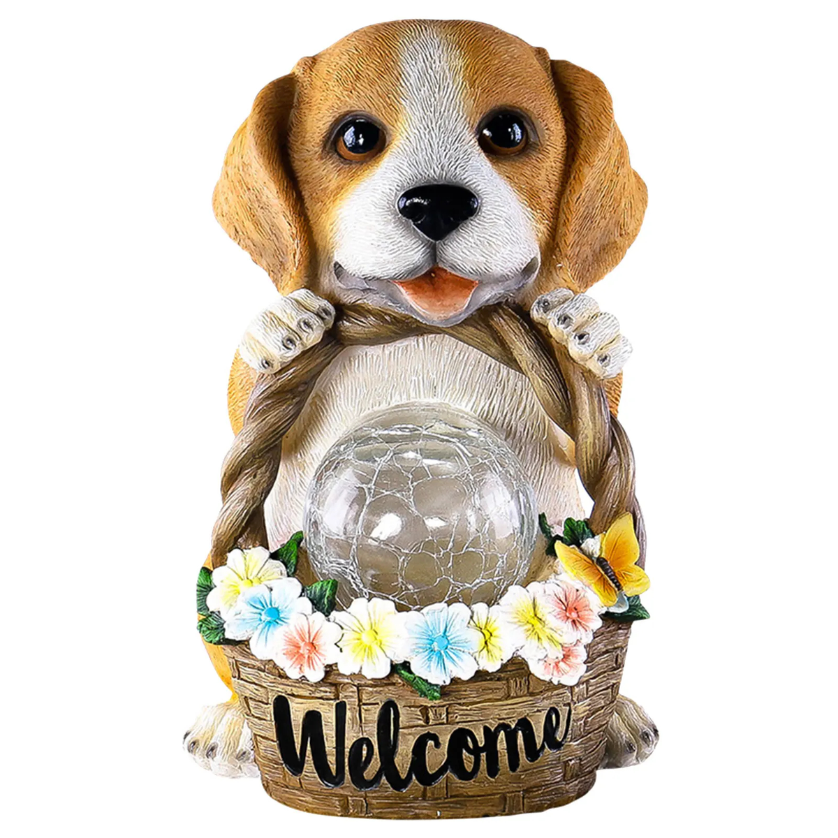 Solar Puppy Garden Statue