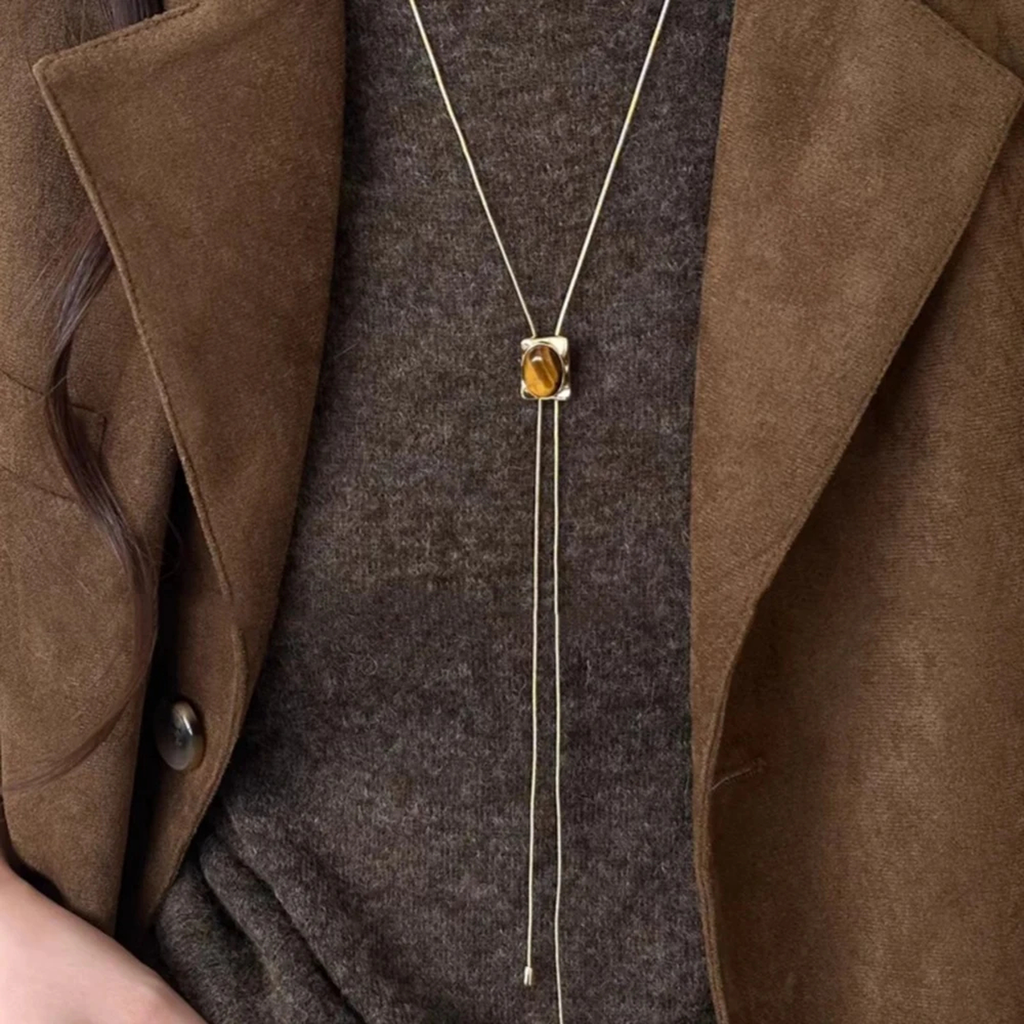 Tiger Eye Bolo Necklace