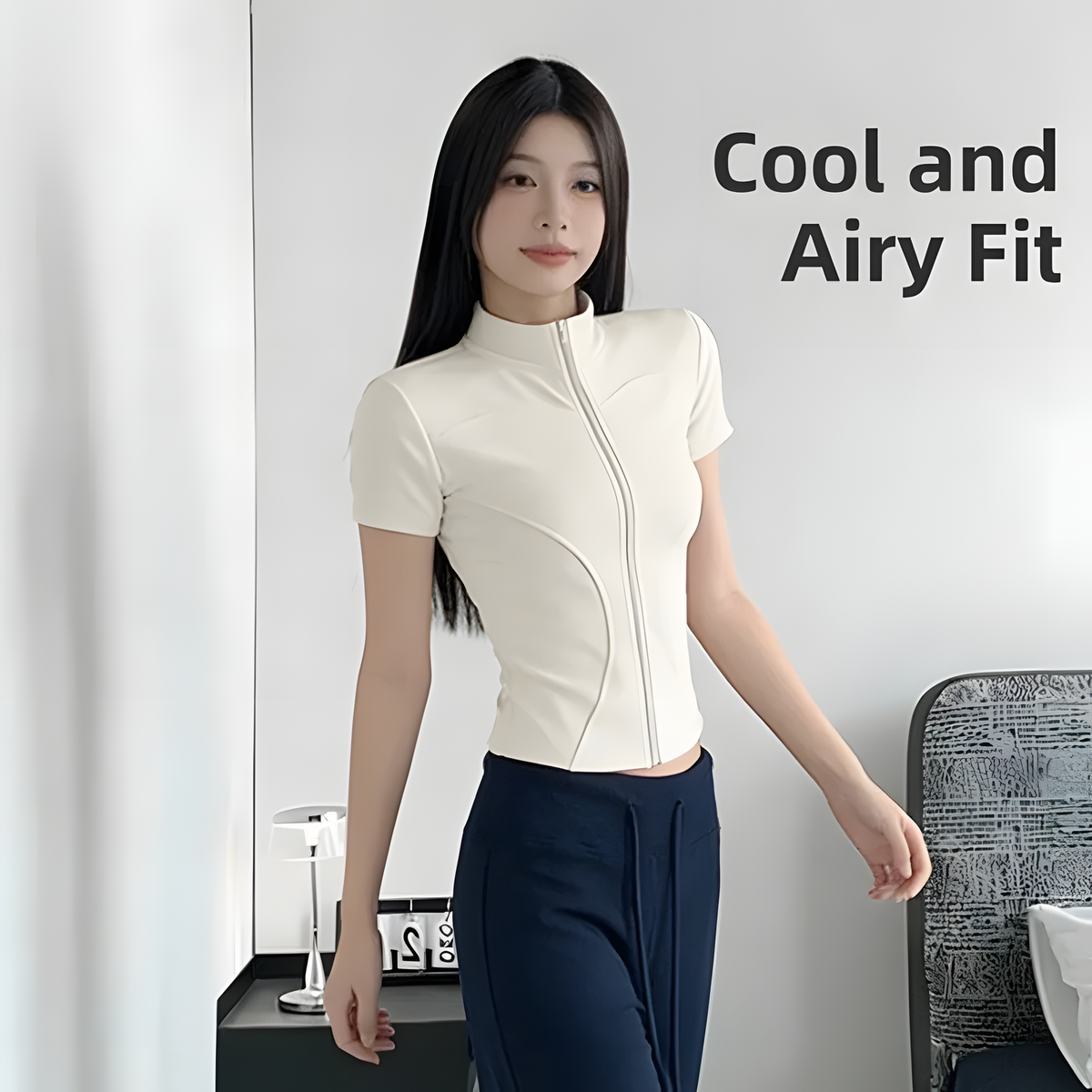 Zipper Cycling Top