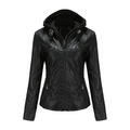 Hooded PU Leather Jacket