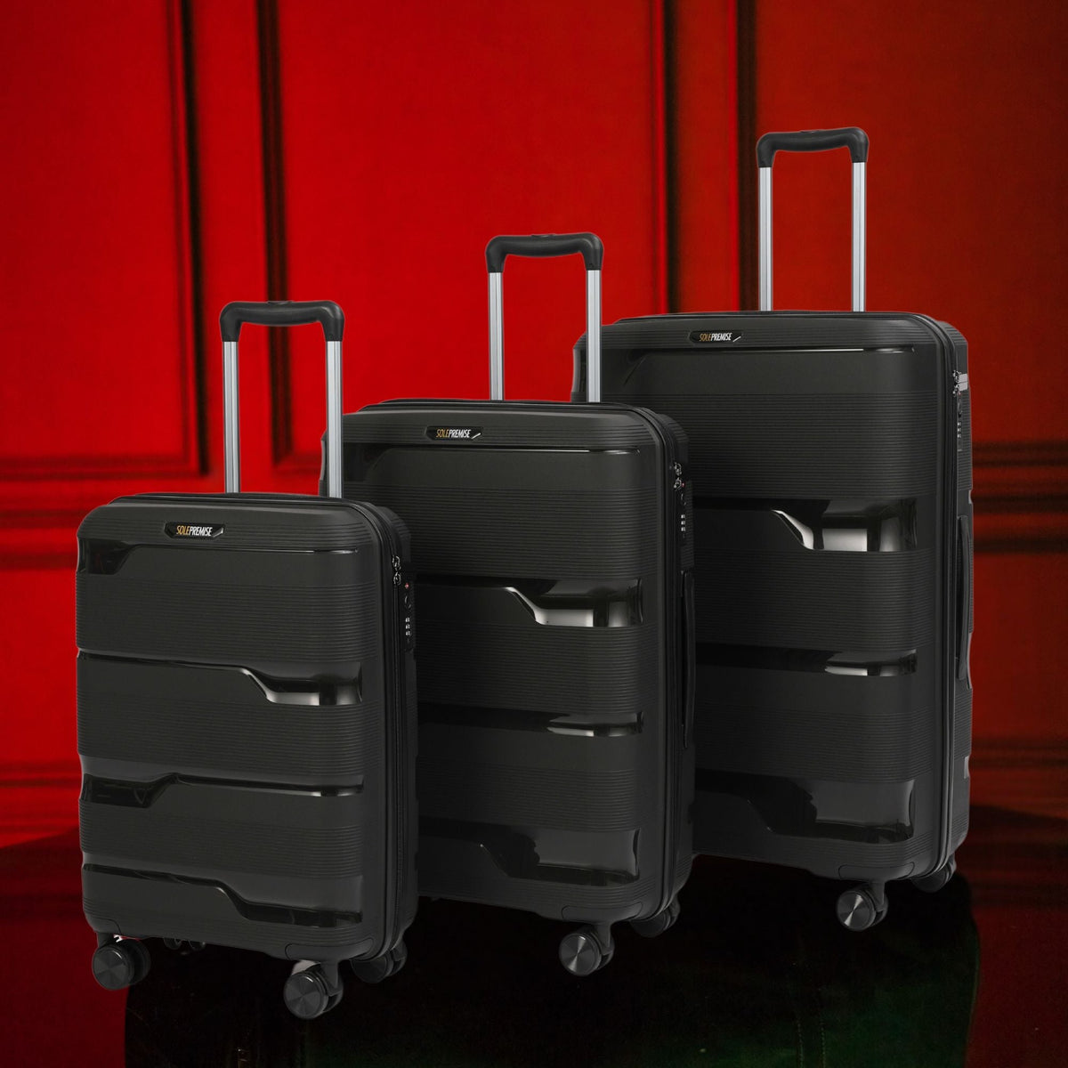 Black Hardcase Roller Luggage Set (28', 24' and 20')